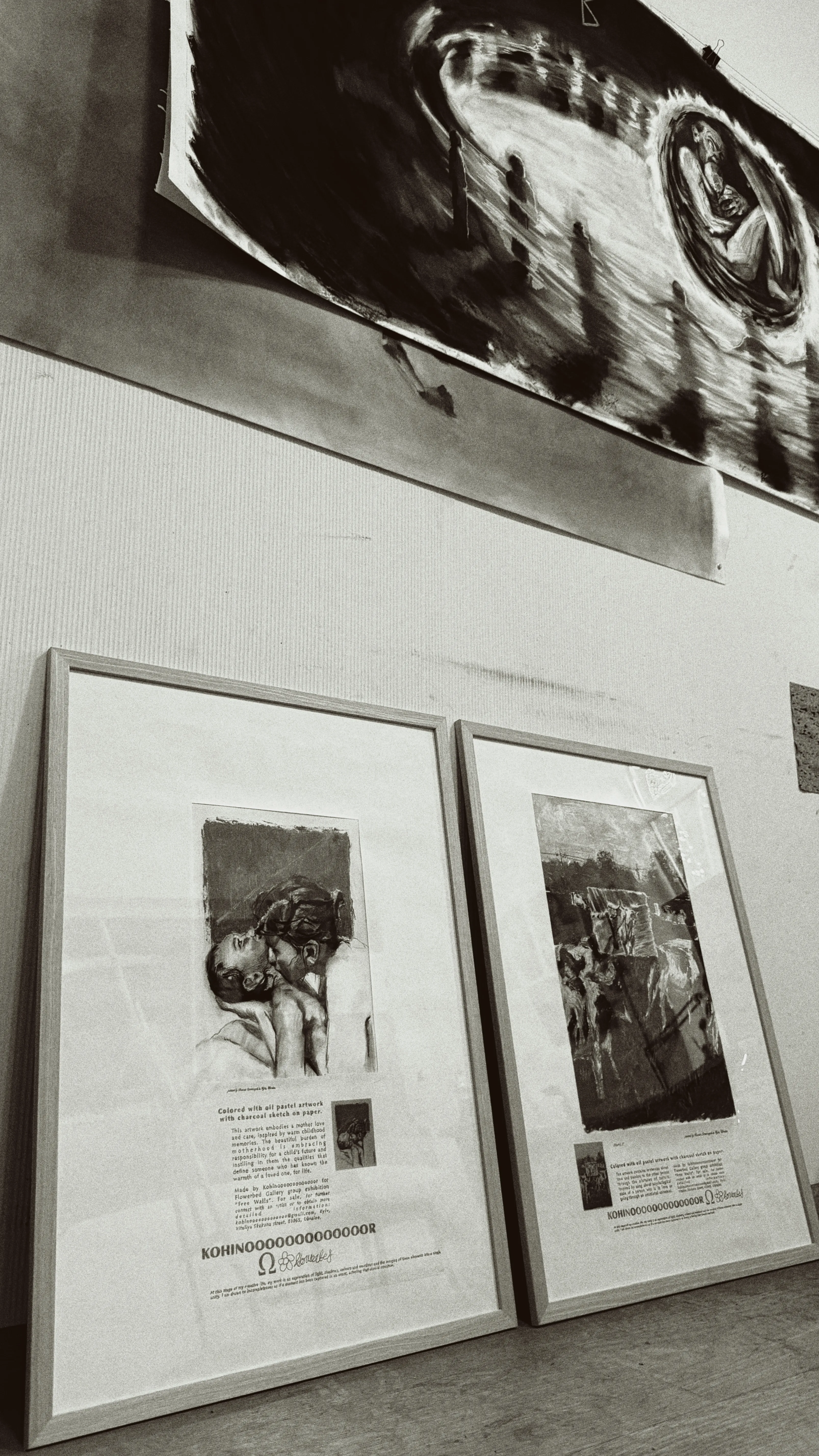 Image of Untitled by kohinooooooooooooor, size: 22.9 x 30.5 см | 9 x 12 in, made of charcoal, oil pastel, Graphics medium, from Kyiv, priced at €170 Photo 4 of 4.