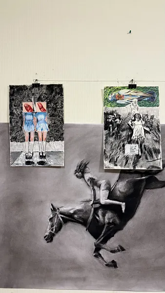 Image of Untitled by kohinooooooooooooor, size: 45.7 x 30.5 см | 18 x 12 in, made of Charcoal, colored pencils, Graphics medium, from Kyiv, part of the Ейфорбіа хеліоскопія series, priced at €170 Photo 3 of 3.