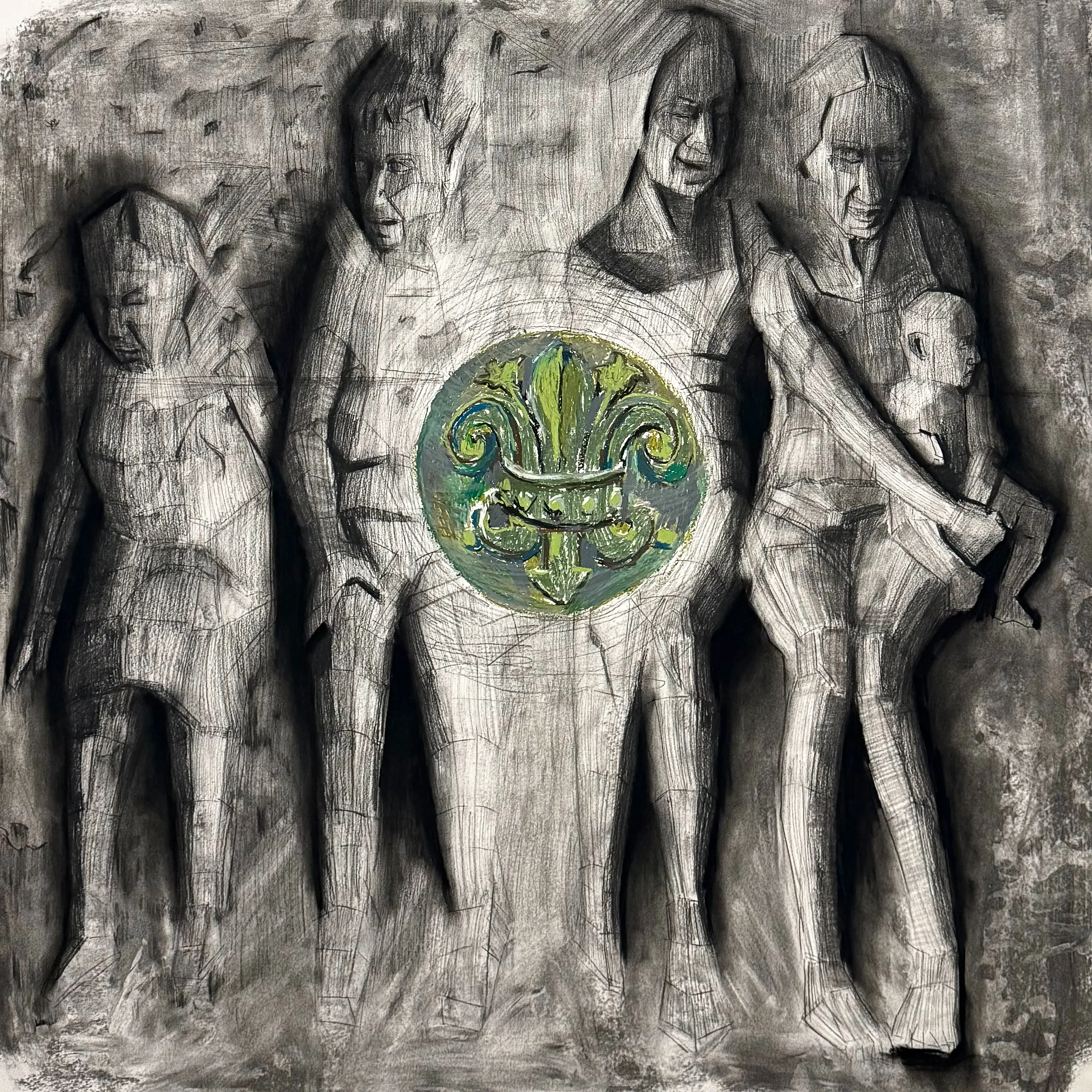 Зображення "Різдво" від kohinooooooooooooor, розмір: 100 х 100 см | 39.3 in x 39.3 in, матеріали: Вугілля, олійна пастель, медіум: Графіка, місто: Київ, серія: Ейфорбіа хеліоскопія, ціна: €400 Фото 1 з 2.