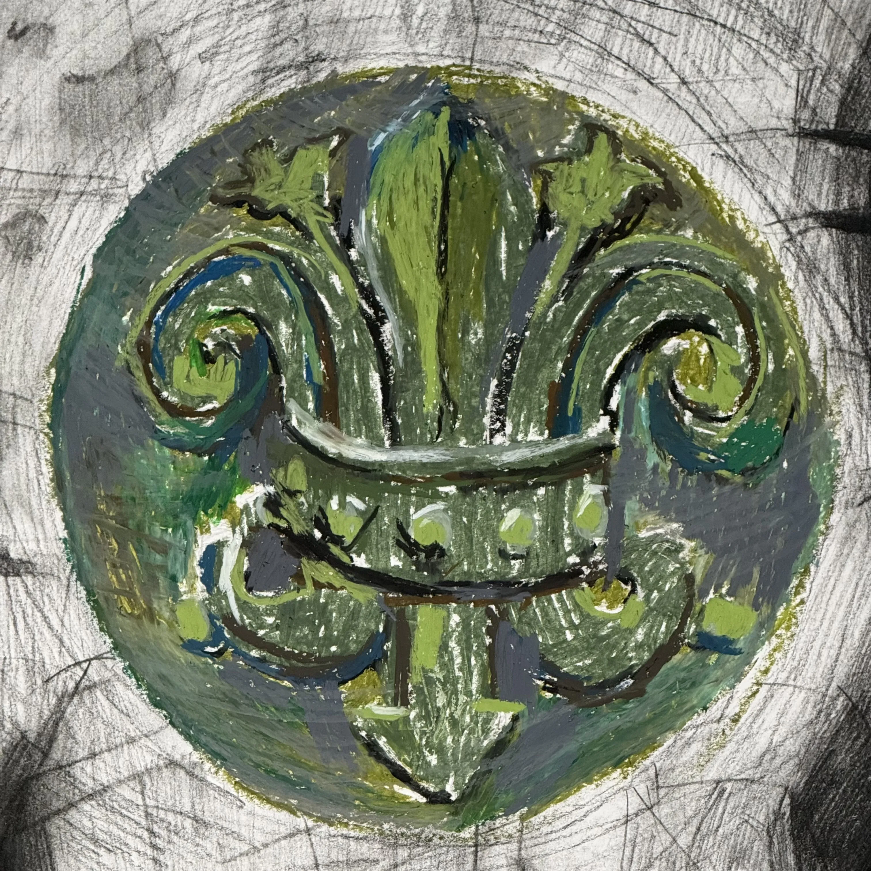 Зображення "Різдво" від kohinooooooooooooor, розмір: 100 х 100 см | 39.3 in x 39.3 in, матеріали: Вугілля, олійна пастель, медіум: Графіка, місто: Київ, серія: Ейфорбіа хеліоскопія, ціна: €400 Фото 2 з 2.